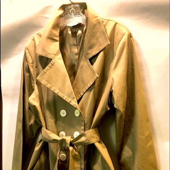 COPY - VINTAGE Linea by Louis Dell'Olio Trench Coat Women's L Tan Beige Brown - Picture 11 of 15